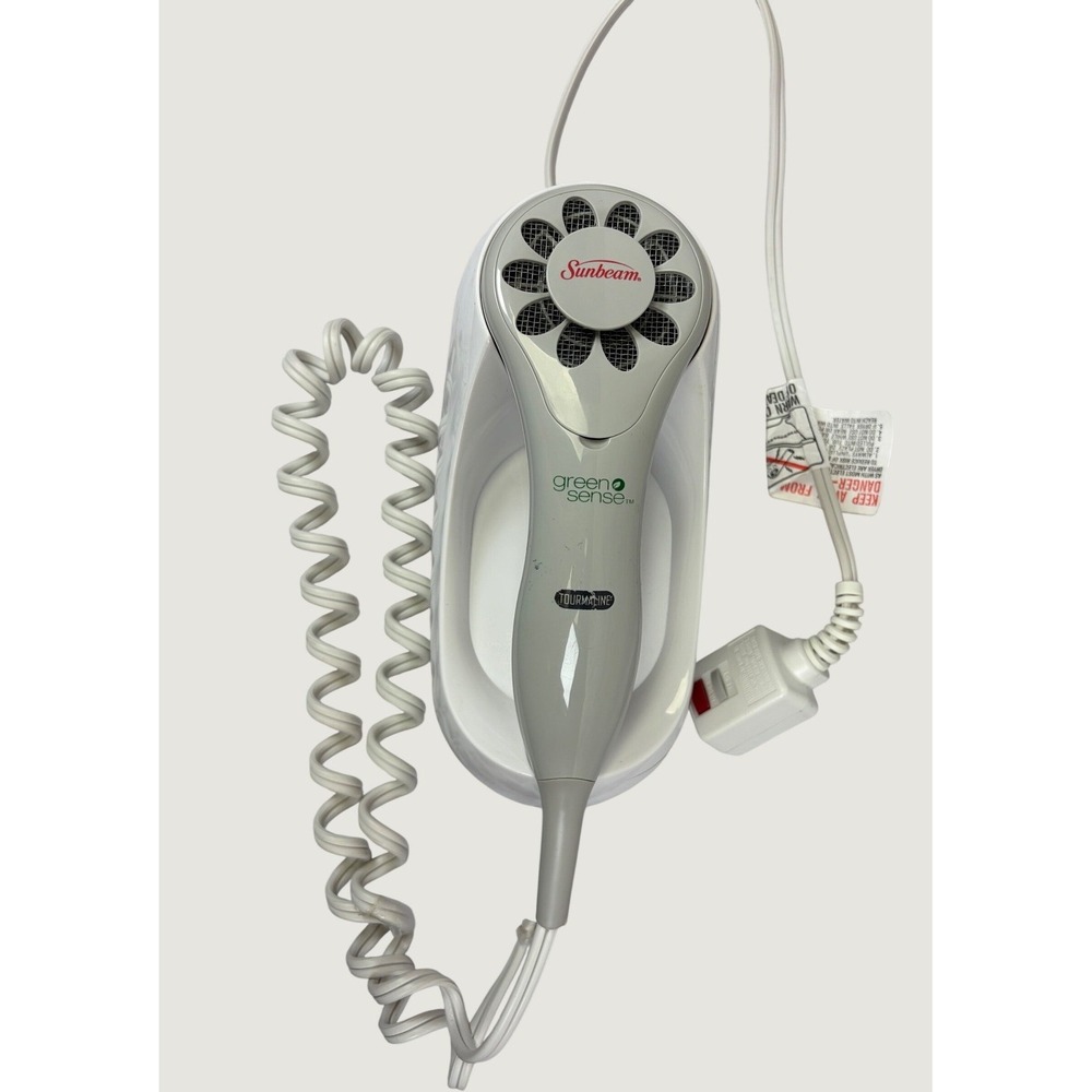 Sunbeam Green Sense Tourmaline Wall Mount Hair Dryer White 1632-020